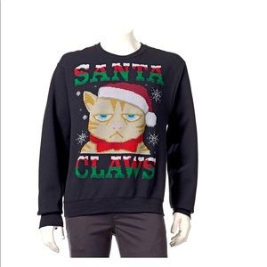 NEW Christmas Sweatshirt SANTA CLAWS Cat UNISEX